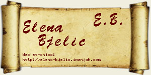 Elena Bjelić vizit kartica
